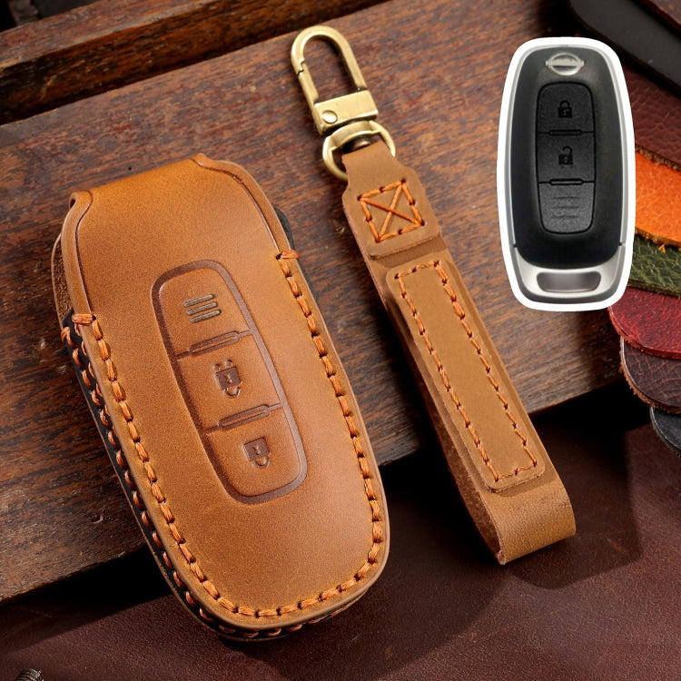 Elegant Cowhide Leather Key Case for Nissan Teana/Ariya - 2-Button Protection Cover