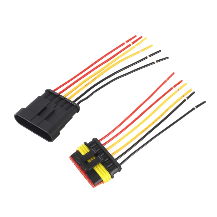 10pcs 5P Car Waterproof Plug Car Connector Plug-In, Length:10cm