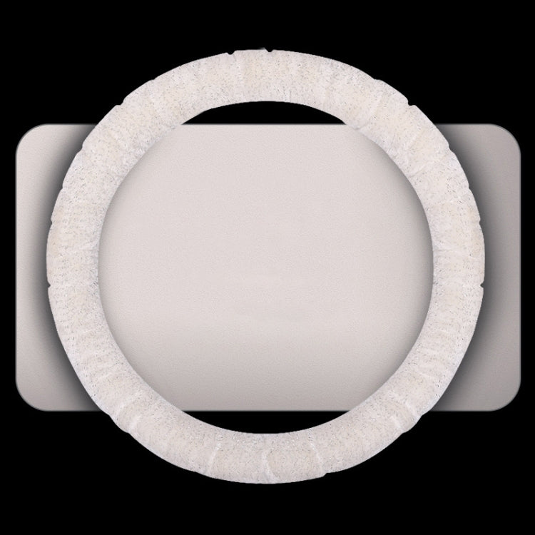 Round Style Car Universal Self Heating Plush Warm Anti-skid Steering Wheel Cover, Diameter: 38cm