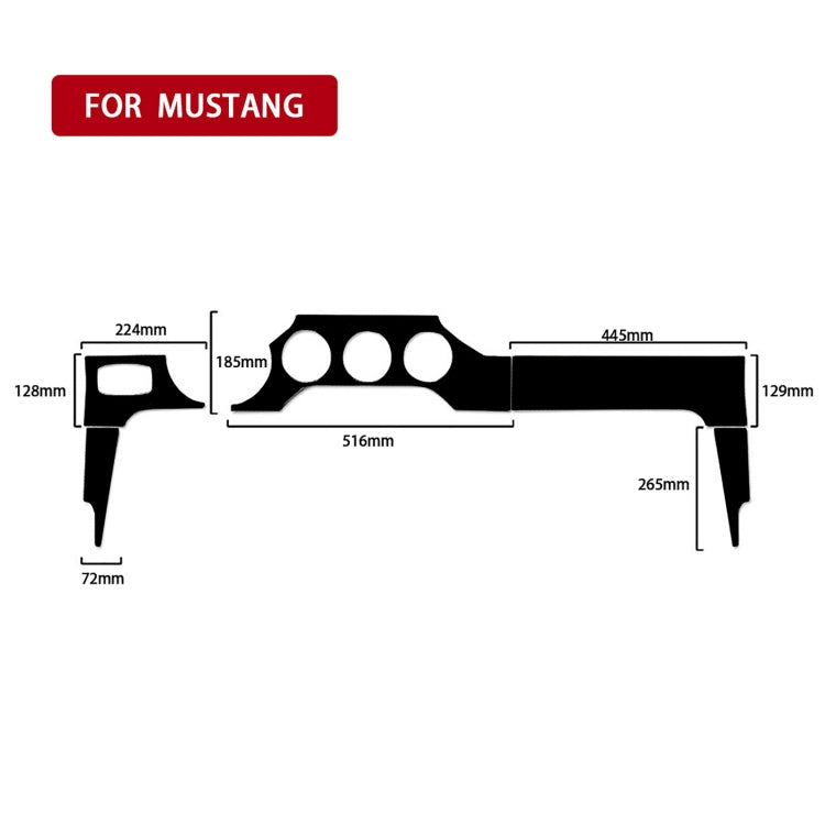 Ford Mustang 2015-2020 Dashboard Decorative Sticker Set for Left-Hand Drive