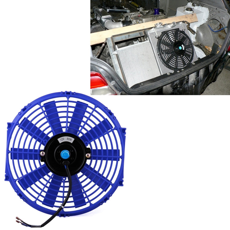 12V 80W 12 inch Car Cooling Fan High-power Modified Tank Fan Cooling Fan Powerful Auto Fan Mini Air Conditioner for Car, 12 inch (Red), 12 inch (Blue), 12 inch (Black)