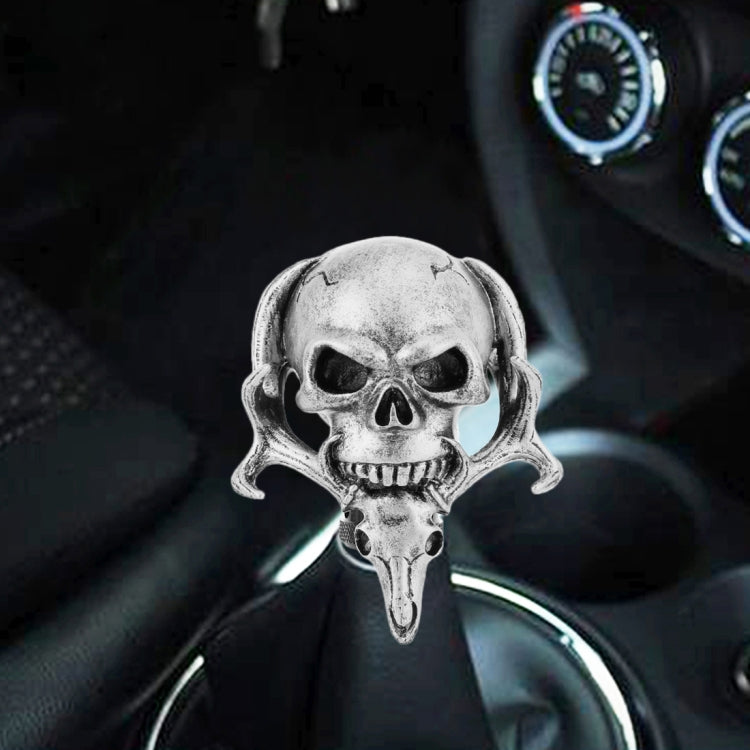 Skull-Crafted Dual-Head Gear Shift Knob for Cars - Stylish Metal Cover for Manual and Automatic Transmissions
