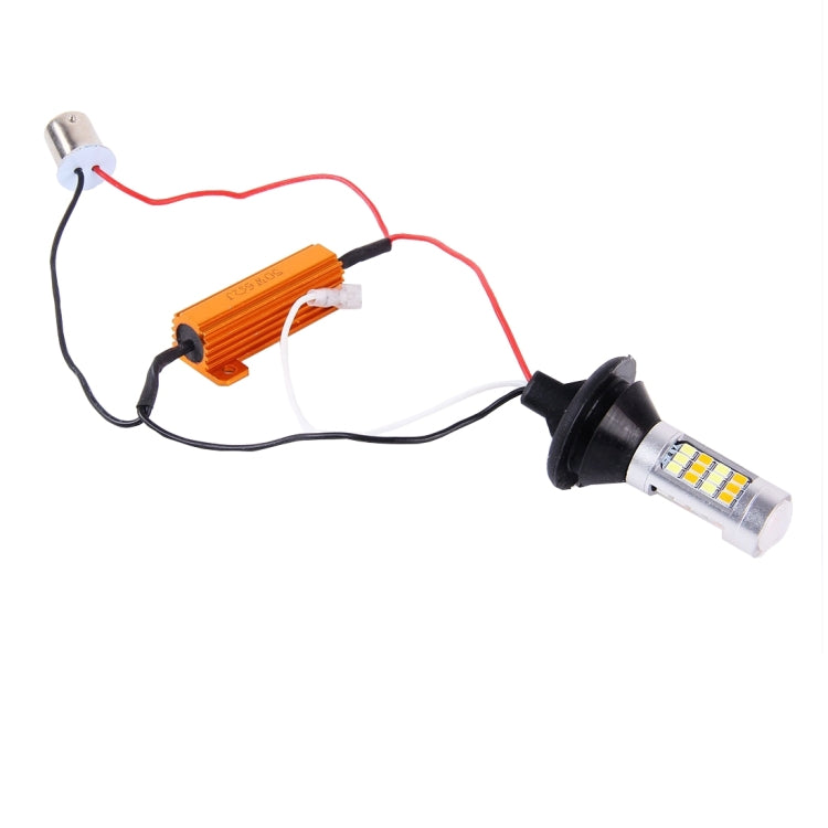 2 PCS 1156/BA15S/BAU15S 10W 1000 LM 6000K White + Yellow Light DRL&Turn Light with 42 SMD-2835-LED Lamp,DC 12-24V