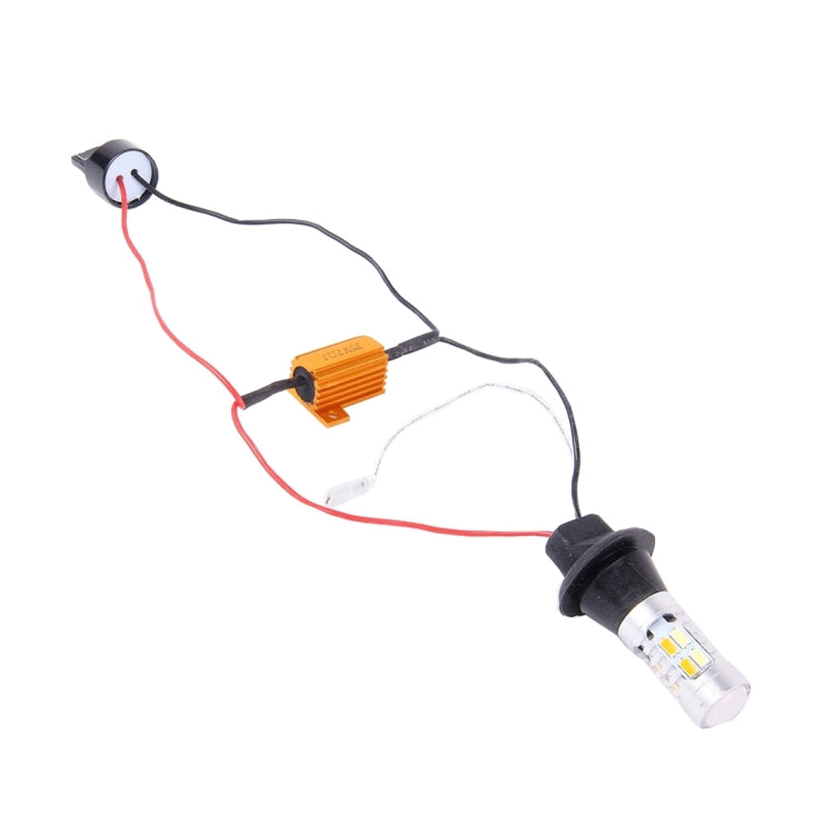 2 PCS T20/7440 10W 1000LM 6000K White + Yellow Light DRL&Turn Light with 20 SMD-5730-LED Lamps,DC 12-24V