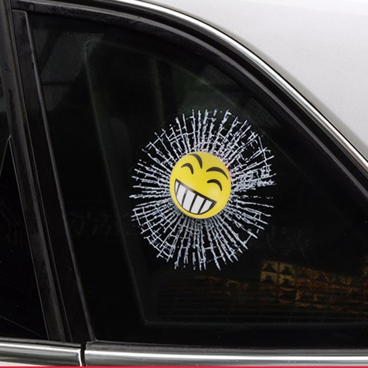 Creative 3D Deco Car Window Crack Decal Sticker, Sport Balls/Baseball, Sport Balls/Billiard Ball, Sport Balls/Yellow Tennis, Sport Balls/Tennis, Sport Balls/Football, Funny Smile Face