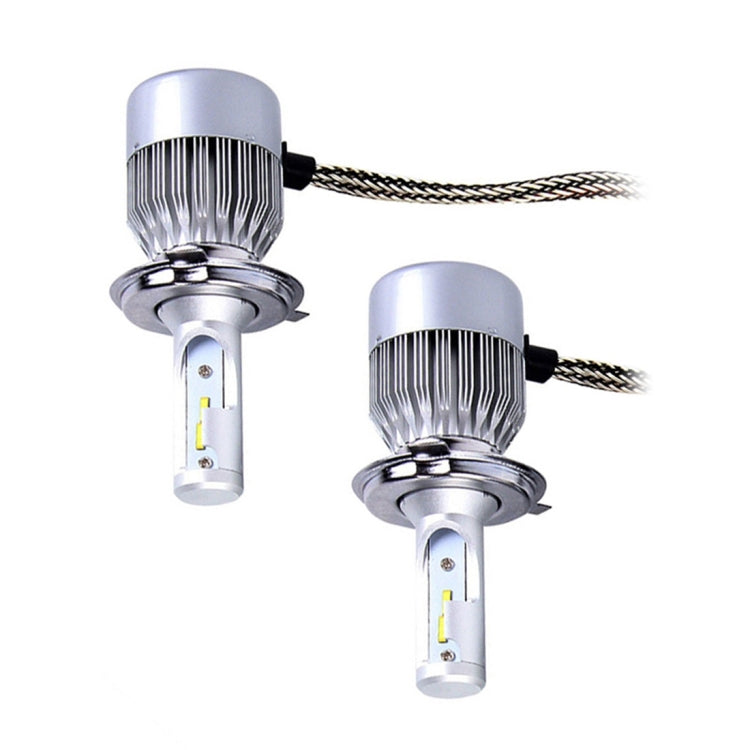 2 PCS H4 36W 3800LM 6000K 12 High Power LED White Headlamp, DC 8-48V