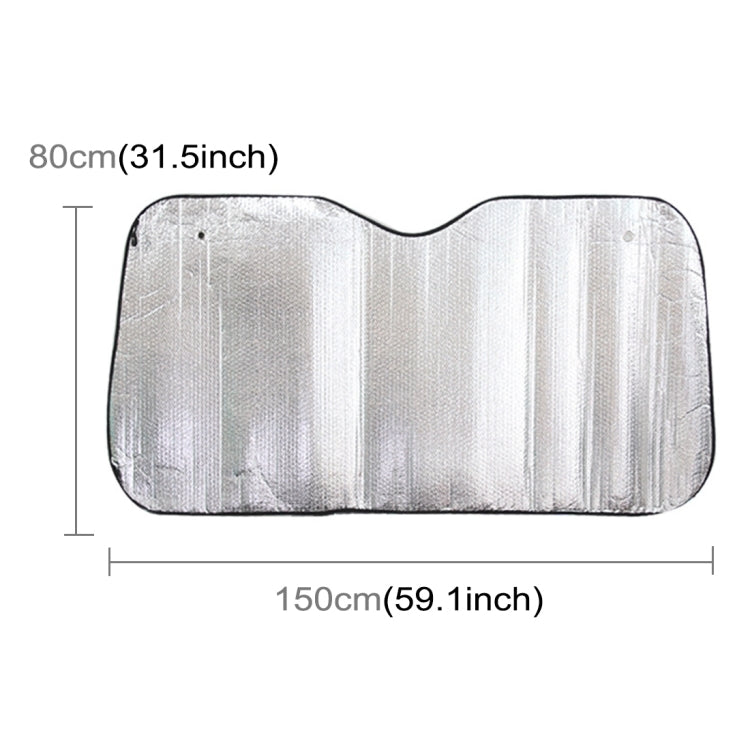 Silver Aluminum Foil Sun Shade Car Windshield Visor Cover Block Front Window Sunshade UV Protect, Size: 150 x 80cm