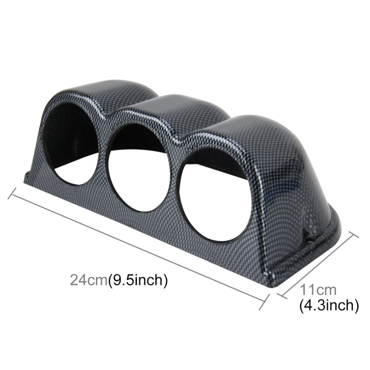 60mm Triple Gauge Pod Holder for Car Dashboard - Premium Carbon Meter Mount for Enhanced Vehicle Performance Monitoring