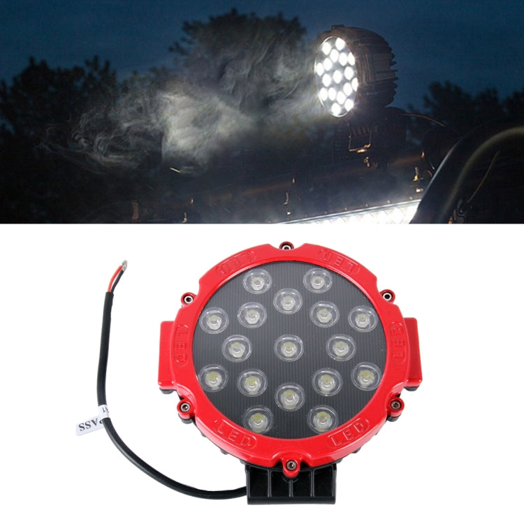 2 PCS 51W 3500LM 6500K White Light 17 LED Waterproof Car Boat Marine Work Lights Spotlight LED Bulbs, 30 Degrees Adjustable, DC 10-30V