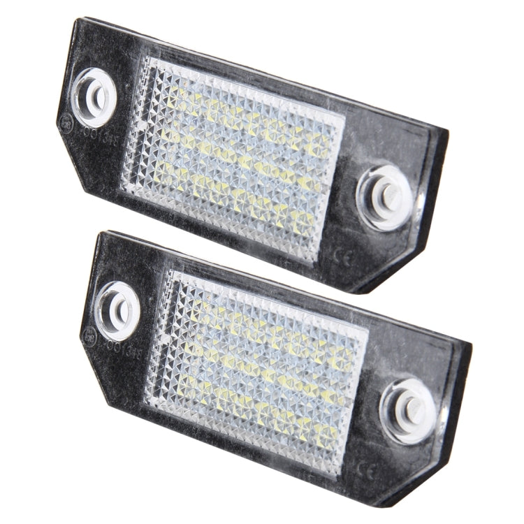 2 PCS License Plate Light with 24 SMD-3528 Lamps for Ford Focus,2W 120LM,6000K, DC12V(White Light)