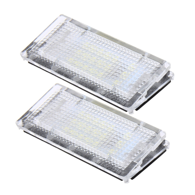 2 PCS License Plate Light with 18 SMD-3528 Lamps for BMW E46 4D 1998-2003,2W 120LM,6000K, DC12V (White Light)