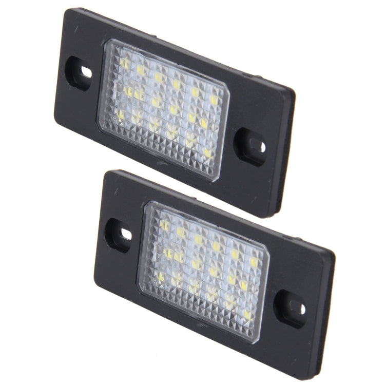 2 PCS License Plate Light with 18 SMD-3528 Lamps for Volkswagen Touareg 2003-2010 ,Prosche Cayenne 2002-2010,2W 120LM, DC12V (White Light)