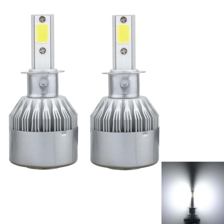 2 PCS H3 18W 1800 LM 6000K IP68 Canbus Constant Current Car LED Headlight with 2 COB Lamps, DC 9-36V