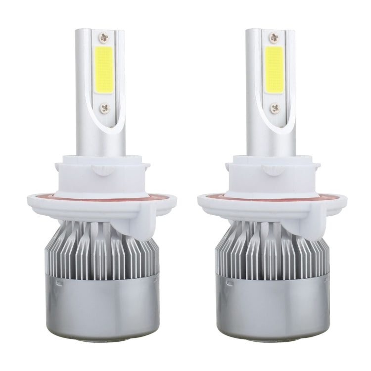 2 PCS H13 18W 1800 LM 6000K IP68 Canbus Constant Current Car LED Headlight with 2 COB Lamps, DC 9-36V