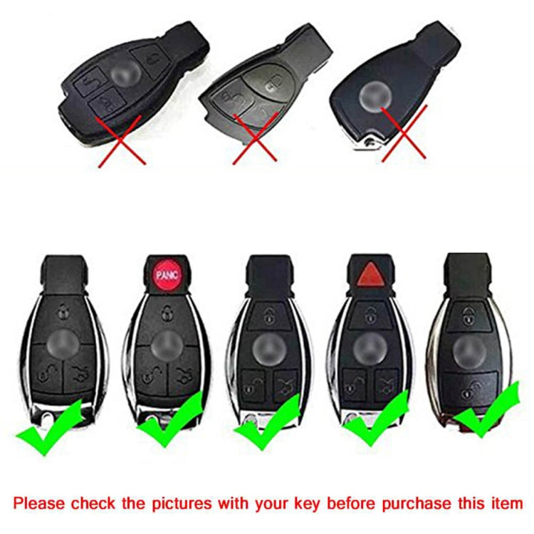 Sleek TPU Electroplated Full Cover Car Key Protector with Key Ring for Mercedes-Benz C