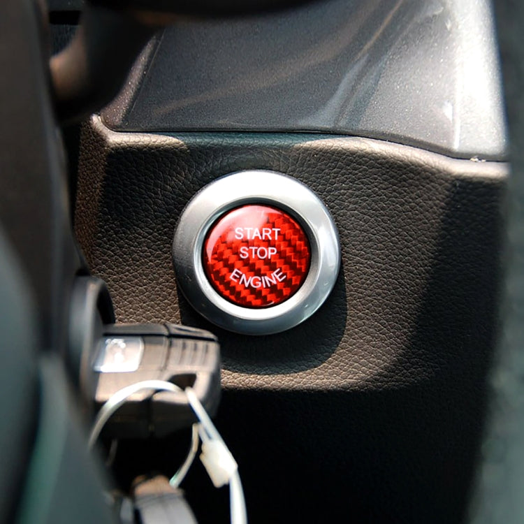 Carbon Fibre Engine Start Button Cover Trim for BMW F/G Chassis - Sleek Interior Upgrade