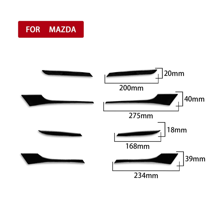 Mazda 3 Axela 2010-2013 8-in-1 Stylish Car Door Handle Stickers - Left & Right Drive Universal Fit
