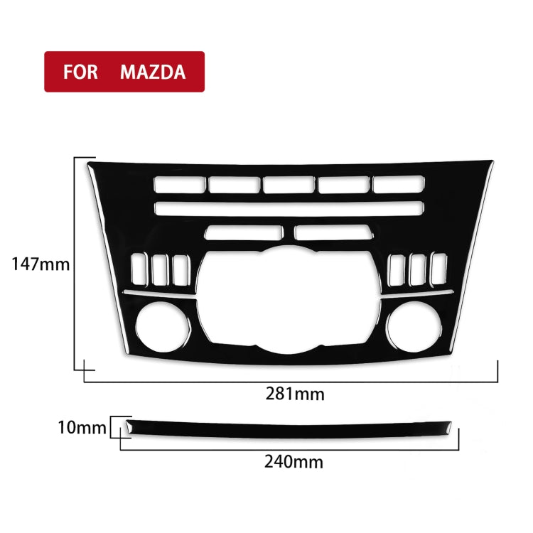 Stylish Piano Black ABS Radio Panel Decor for Mazda 3 Axela (2010-2013) - Easy Self-Adhesive Fit