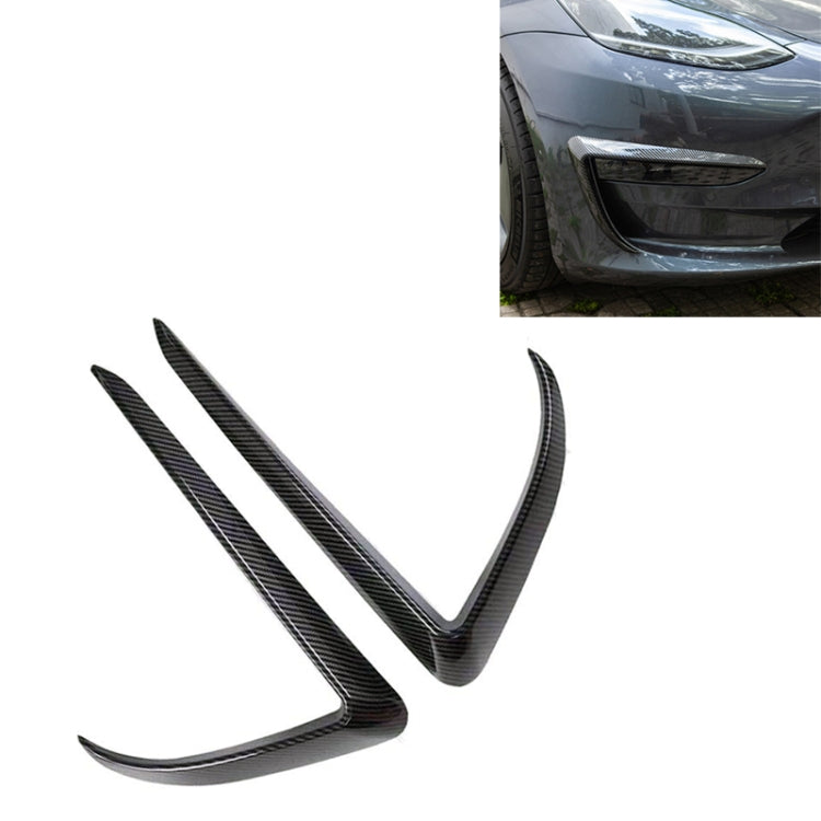 2 PCS Car Lamp Eyebrow Decorative Sticker Fog Lamp Frame for Tesla Model 3, For Tesla Model 3(Black), For Tesla Model 3