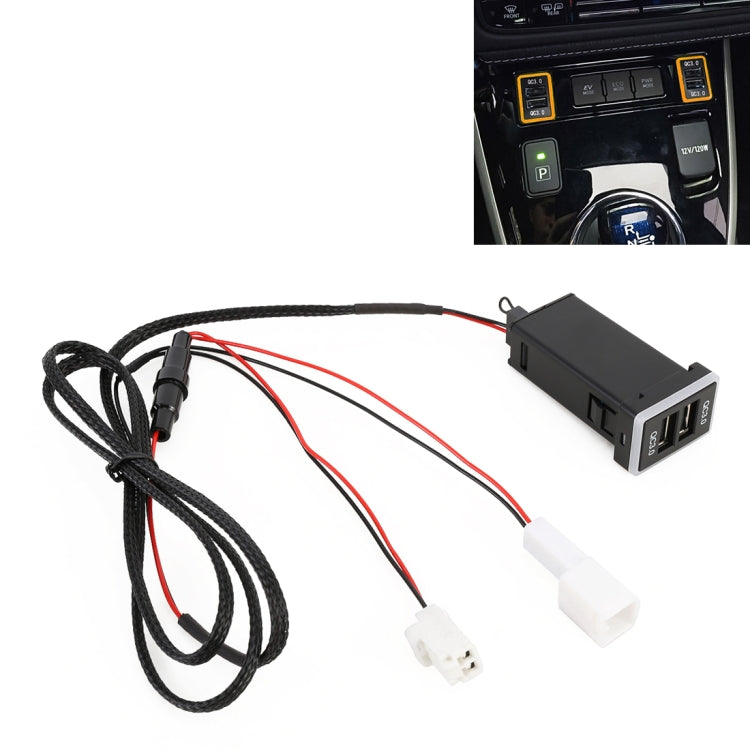 Car QC3.0 Fast Charge USB Interface Modification Charger for Toyota, Cigarette Lighter to Take Power, Cigarette Lighter (Ice Blue Light), Cigarette Lighter (Blue Light), Cigarette Lighter (Green Light), Cigarette Lighter (Red Light)