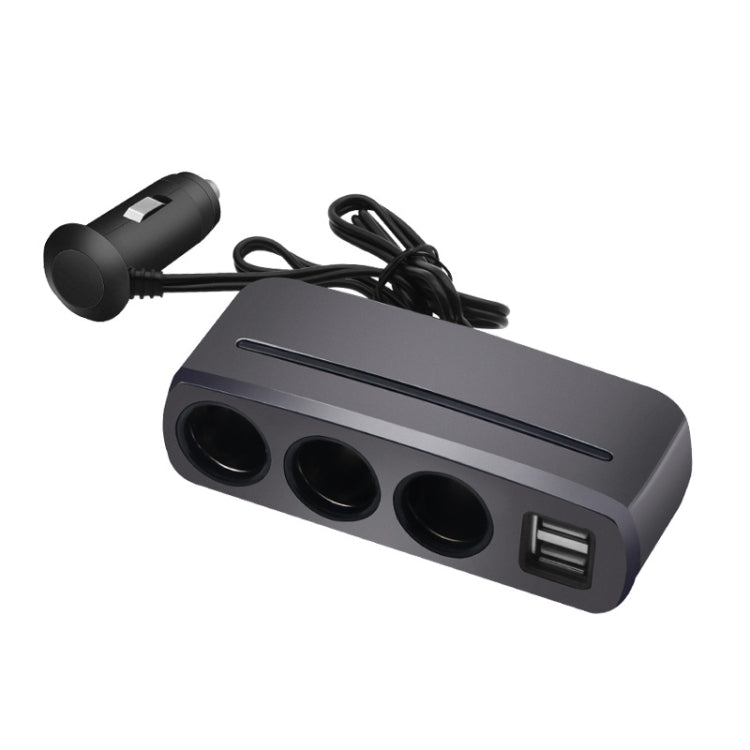 SHUNWEI SD-1938 120W 3A Car 3 in 1 Dual USB Charger Cigarette Lighter with Atmosphere Light, SD-1938 (Black), SD-1938