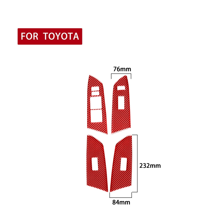 Stylish Carbon Fibre Glass Lift Switch Decor Rings for Toyota Tundra (2014-2018) – 4 Piece Set