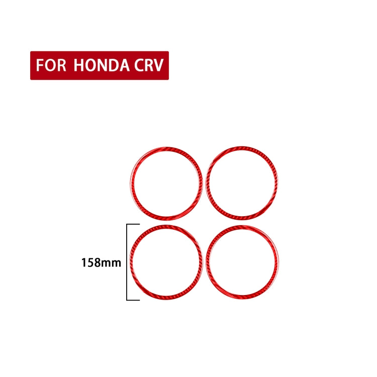 4-Piece Carbon Fibre Door Horn Ring Decorative Stickers for Honda CRV (2007-2011)