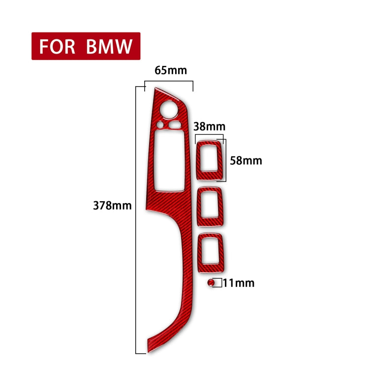 Carbon Fibre Decorative Stickers Set for BMW 3 Series E90 - 5 Piece Left Driving Panel Enhancement