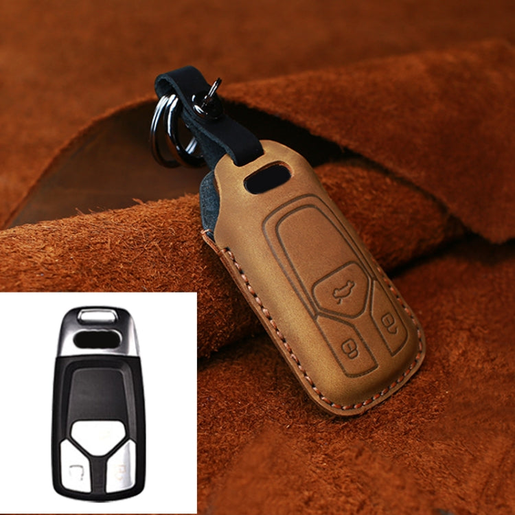 Premium Cowhide Leather Key Case for Audi Series (2016-2017) - Elegant Protection for Your Car Key