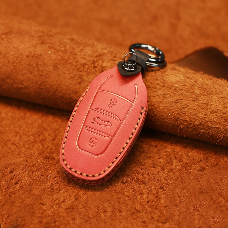 Stylish Cowhide Leather Key Cover for PEUGEOT Vehicles