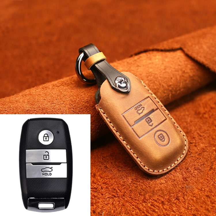 Kia Classic Cowhide Leather Key Cover – Stylish Protection for Your Key