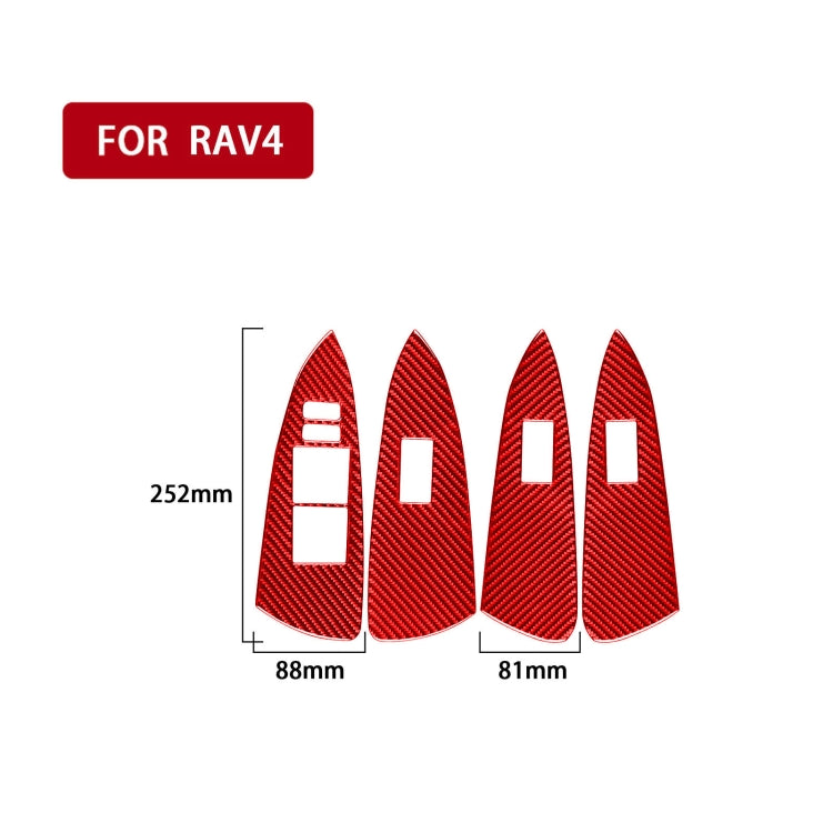 Sleek Carbon Fibre Window Lift Panel Decor Stickers for Toyota RAV4 (2006-2013) - Left Hand Drive