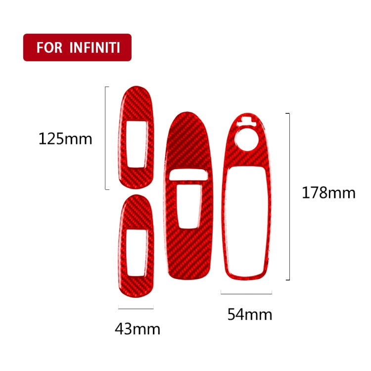 Infiniti Q50 2014-2020 Carbon Fibre B Style Window Lift Panel Trim Sticker for Right Drive