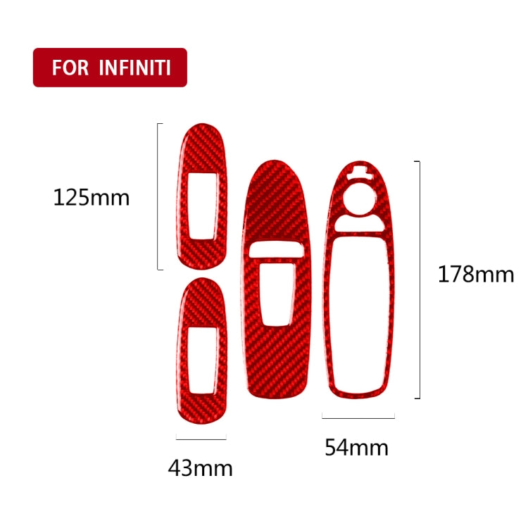 Infiniti Q50 Carbon Fibre A Style Window Lift Panel Trim Sticker (2014-2020) - Right Hand Drive
