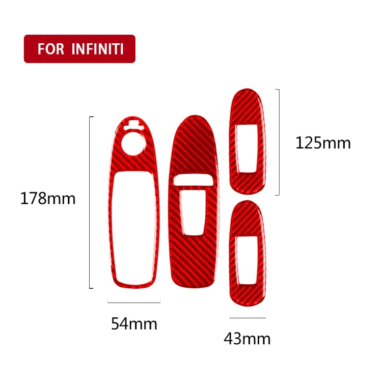 Infiniti Q50 2014-2020 Carbon Fibre B-Style Window Lift Panel Trim Sticker for Left-Hand Drive