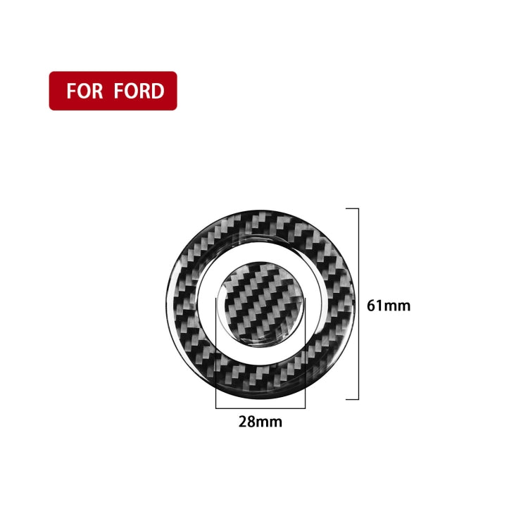Carbon Fibre One-Touch Start Button Decorative Sticker for Ford Explorer 2013-2019, Left Hand Drive
