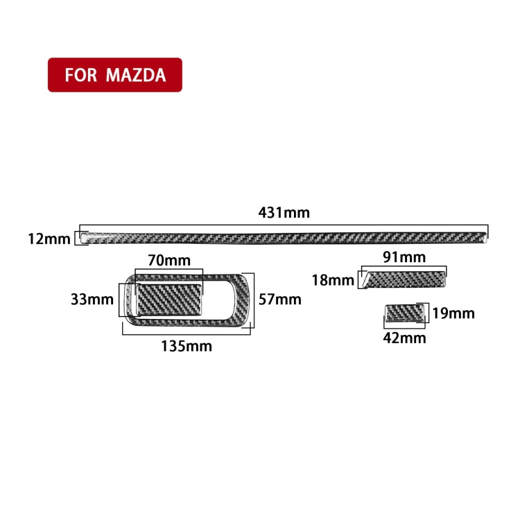 Mazda 3 Axela 2020 Carbon Fibre Decorative Storage Frame Stickers for Left and Right Drive
