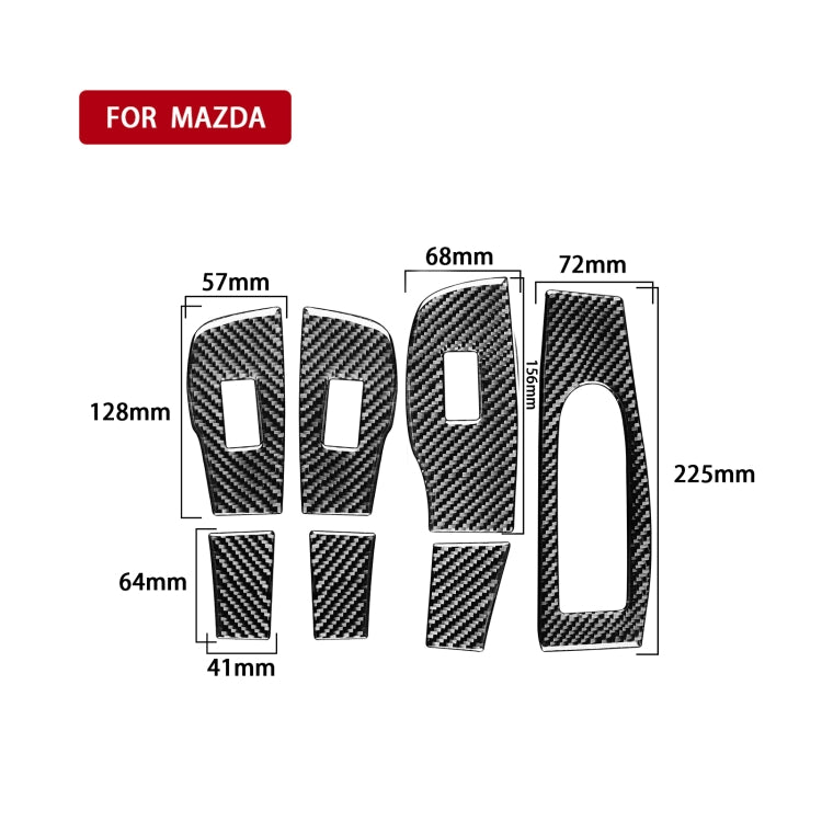 Carbon Fibre 7-in-1 Window Lift Panel Decorative Stickers for 2020 Mazda 3 Axela (Right Drive)