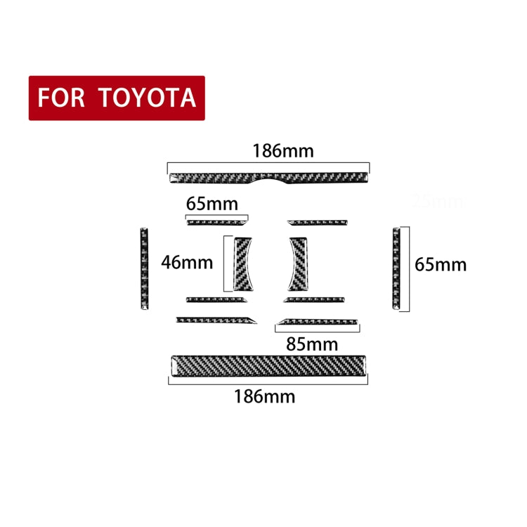 12-Piece Carbon Fibre Decorative Stickers for Toyota 4Runner Air Conditioning Switch Panel (2010-2020)