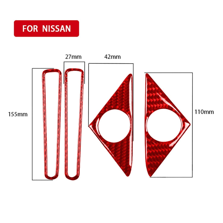 Carbon Fibre Decorative Stickers for Nissan GTR R35 (2008-2016) - 4 Piece Set for Door Horn & Window Air Outlet