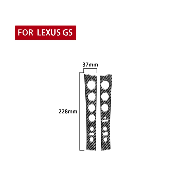 2-Piece Carbon Fibre Interior Trim Sticker Set for Lexus GS 2006-2011 Central Control Panel - Universal Fit for Left & Right Drive