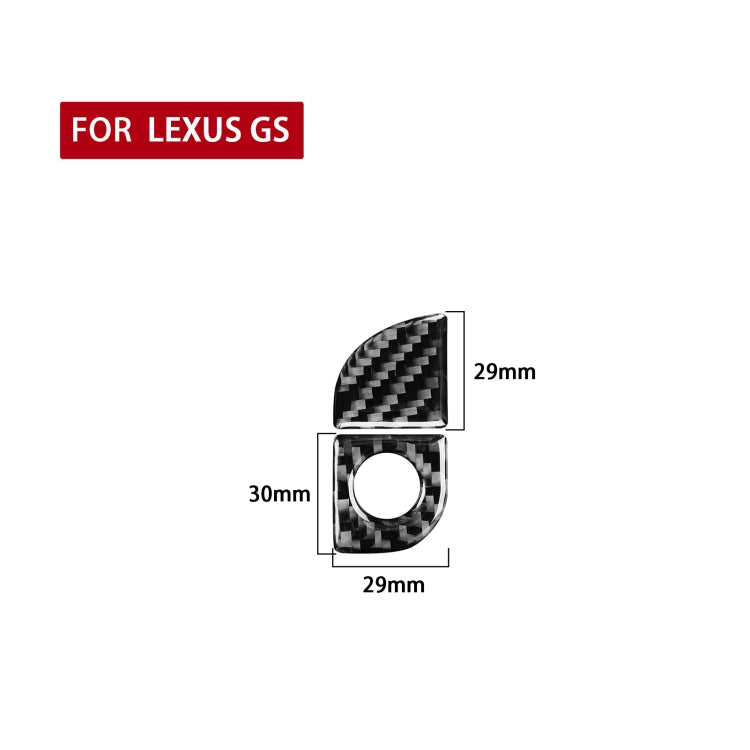 Set of 2 Carbon Fibre Car Storage Box Switch Decorative Stickers for Lexus GS 2006-2011 (Left-Hand Drive)
