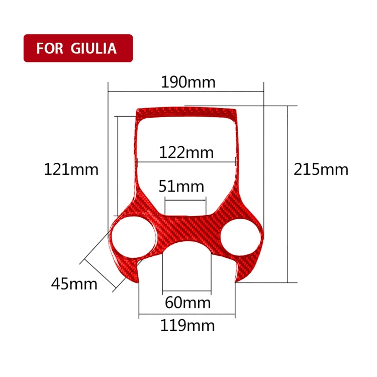 Carbon Fibre Decorative Gear Panel Sticker for Alfa Romeo Giulia (2017-2019) - Universal Fit for Left and Right Drive