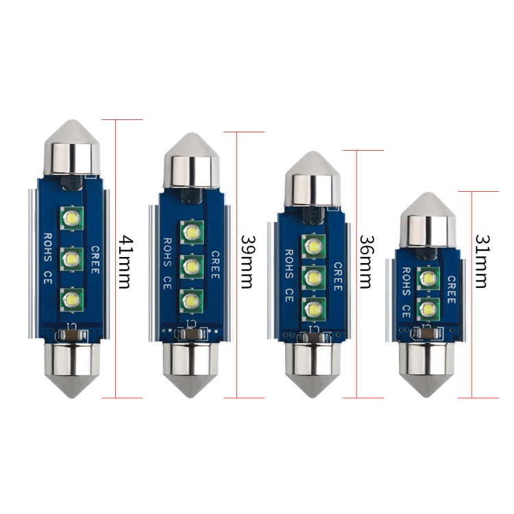 2pcs 31mm IC12V / 2.76W / 0.23A / 300LM 3LEDs SMD Car Reading Lamp Dome Light