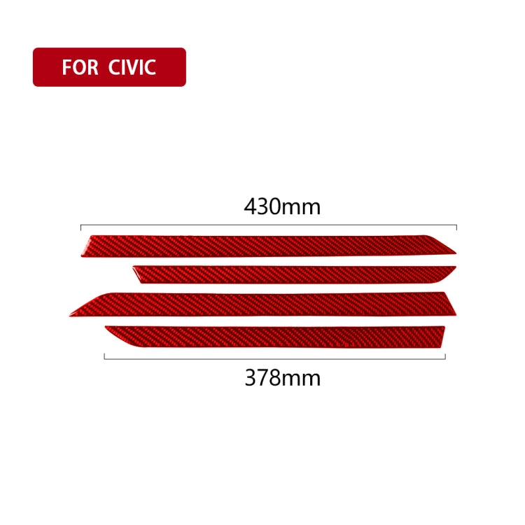 Stylish Carbon Fibre Door Trim Strips for 2016-2019 Honda Civic Tenth Generation – Universal Fit for Left and Right Drive