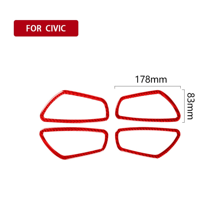 Carbon Fibre Door Wrist Frame Accent Stickers for Honda Civic (2016-2019) - Left & Right Drive Universal Fit