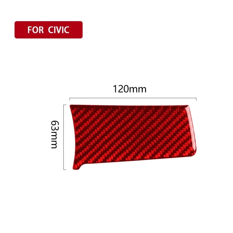 Carbon Fibre Central Control Decorative Sticker for Honda Civic (2016-2019) – Left Side Trim for Right-Hand Drive