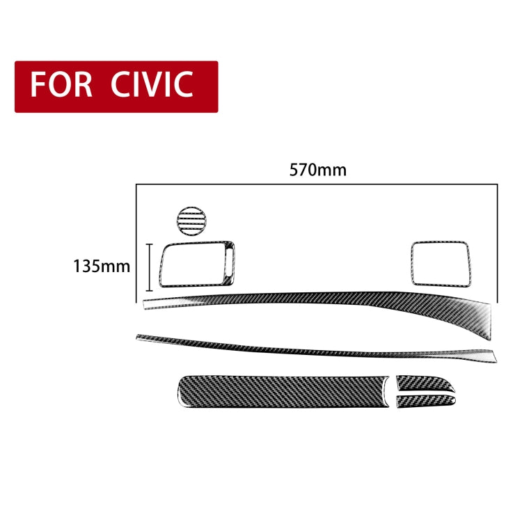 Carbon Fibre 8-in-1 Dashboard Decorative Stickers for Honda Civic 8th Gen (2006-2011) – Right-Hand Drive