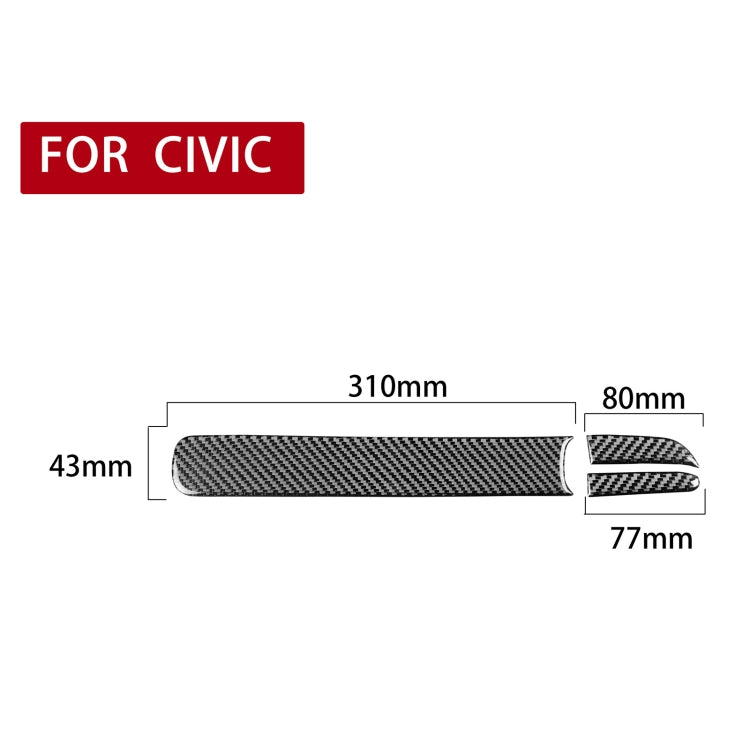 Carbon Fibre 3-in-1 Decorative Storage Box Sticker for Honda Civic 8th Gen (2006-2011) - Right-Hand Drive