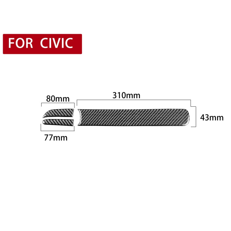 Carbon Fibre 3-in-1 Decorative Storage Box Sticker for Honda Civic 8th Gen (2006-2011) - Left Drive